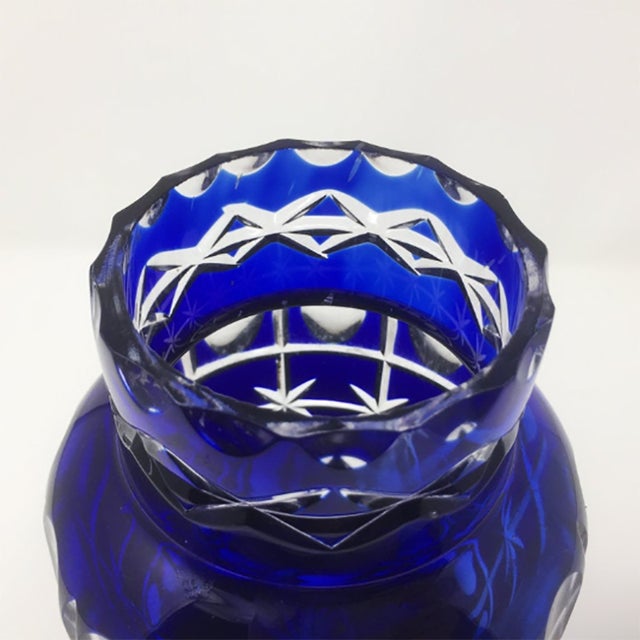 Original Vintage stunning Italian Blue Vase designed by Creart 60s. Handmade in Crystal in execellent condition Dimension:...