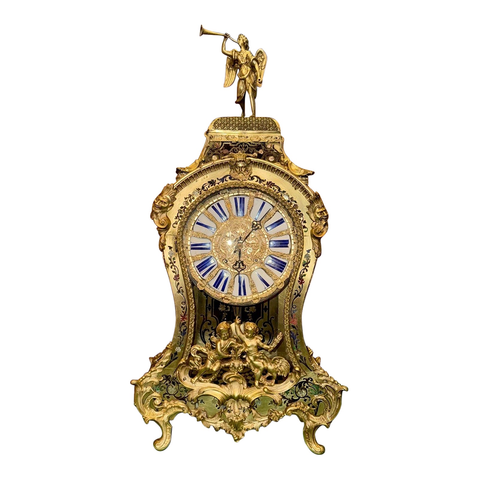 Large 19th Century French Boulle Bracket Clock | Chairish