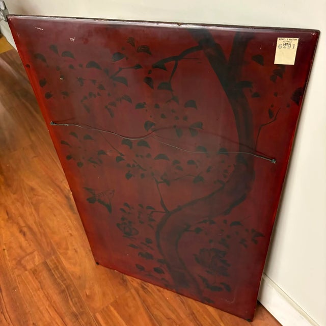 Japanese Lacquer Wall Panel With Chrysanthemum and Bird Relief For Sale - Image 13 of 14