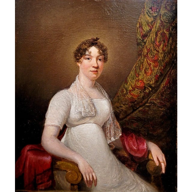 English Portrait of a Catherine Elwell Reynolds -18th Century English Oil Painting For Sale - Image 3 of 9