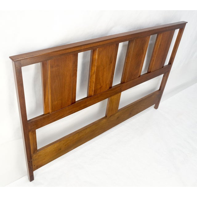 Walnut c1970s Baughman Style Queen Size Headboard Bed Mid Century Modern MINT For Sale - Image 13 of 15