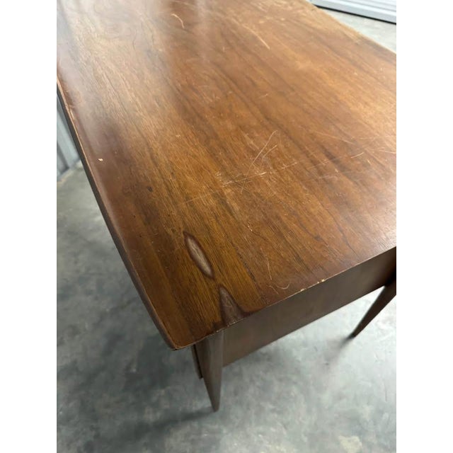 Wood Midcentury Bassett Artisan Walnut Writing Desk For Sale - Image 7 of 8