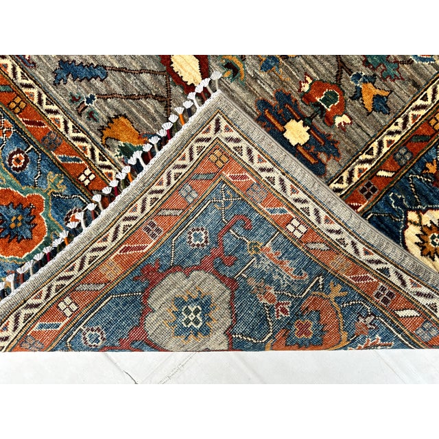 Grey Khotan Hand-Knotted Wool Rug - 9'6" X 8'0" For Sale - Image 11 of 13