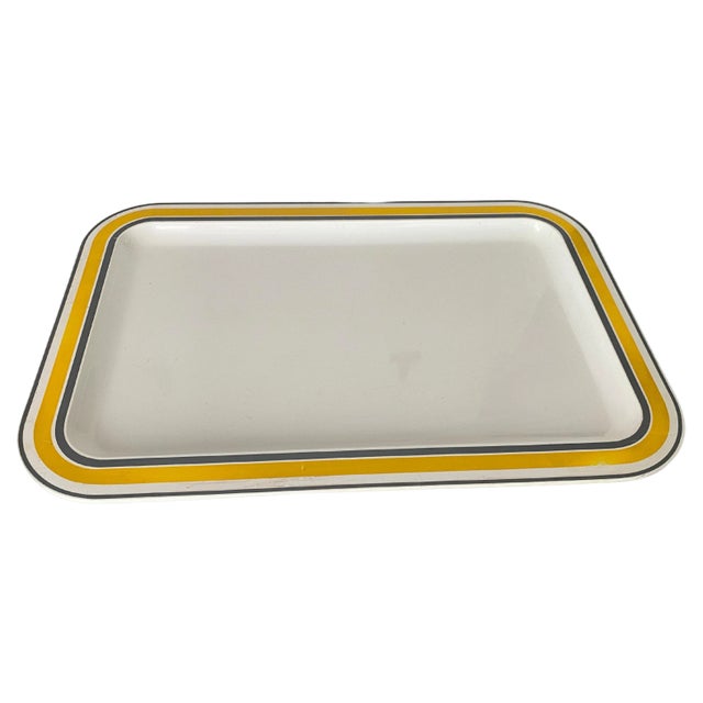 White Yellow and Grey Plastic Tray, France, 1970s For Sale