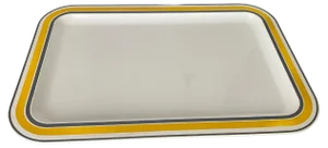 White Yellow and Grey Plastic Tray, France, 1970s