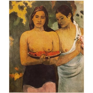 1950s After Paul Gauguin "Tahitian Women With Mango Blossoms" First Edition Lithograph For Sale