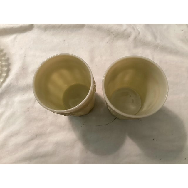 Traditional Pair of Vintage Westmoreland Milk, Glass Tumblers With Chrysanthemum and Lincoln Swag Detail Detailing For Sale - Image 3 of 5