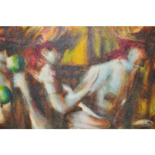 1970s "Caribbean Mood" Vintage Oil Painting by Reuben C.1970 For Sale - Image 5 of 8