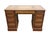 French Country Sligh Lowry Solid Pine Early American Country Style 46" Double Pedestal Writing Desk W. Tooled Leather Top For Sale - Image 3 of 12