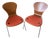 Pair (2) MCM Knoll Studio Sprite Orange Molded Plywood Side Chairs For Sale