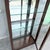 Wood Vintage Campaign-Style Wood and Brass Lighted Curio Display Cabinet For Sale - Image 7 of 10