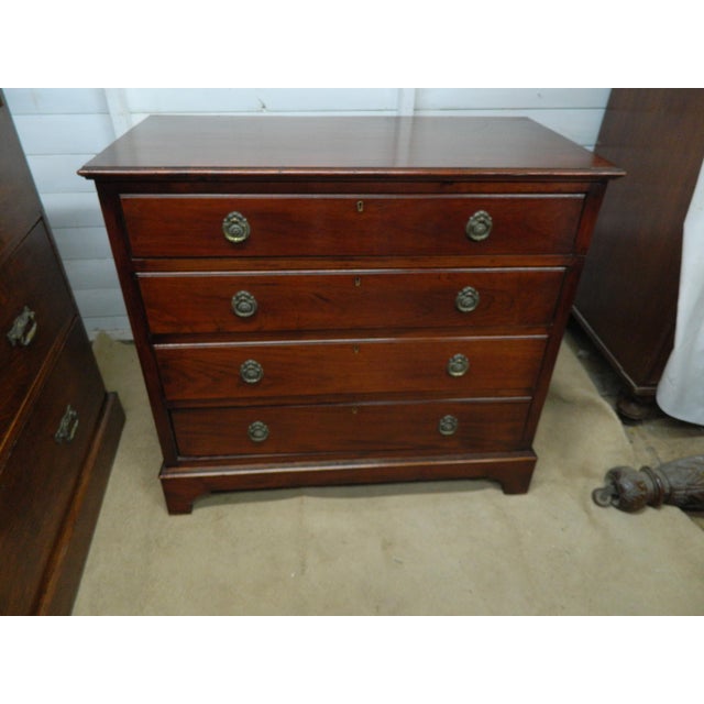 Small Edwardian Mahogany Chest of Drawers, 1890s For Sale - Image 16 of 18