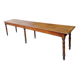 Antique French Farmhouse Refectory Dining Table, 1880s-1900s For Sale