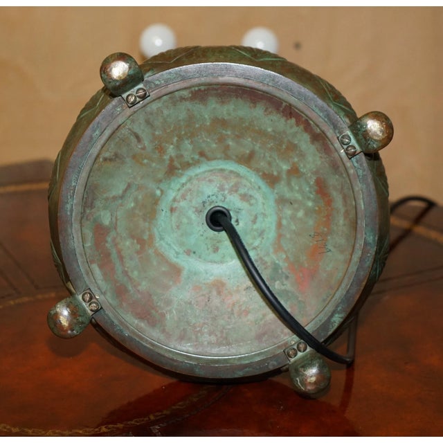 Antique Original Tiffany Studios Nyc O'Brien Bronze Height Adjustable Table Lamp For Sale - Image 18 of 18