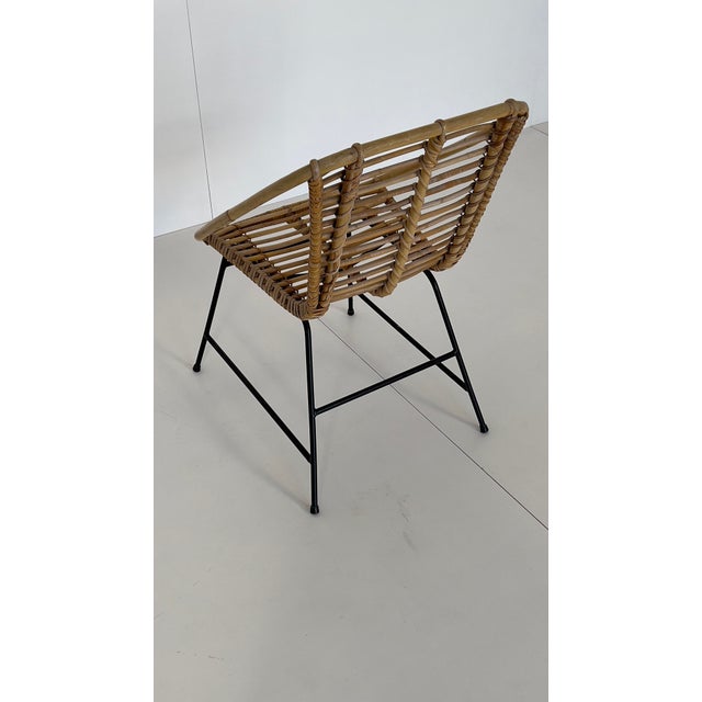 1960s Vintage Wicker Rattan Chair, 1960s For Sale - Image 5 of 10