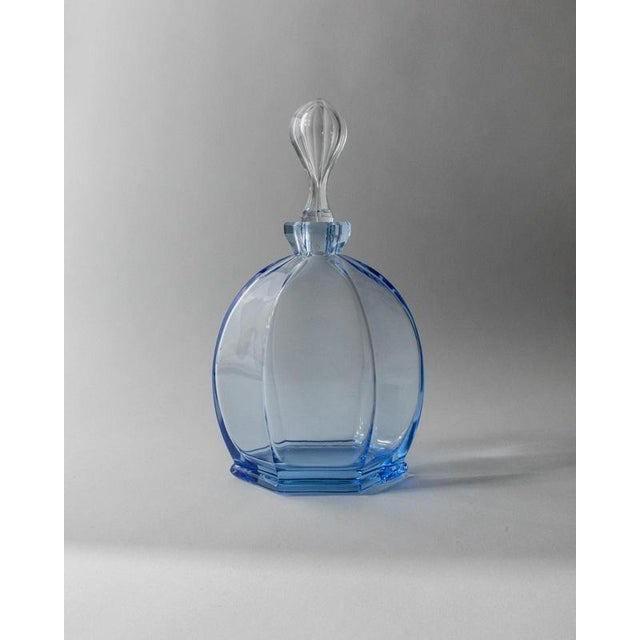 Vintage Blue Murano Glass Decanters with Stoppers, Italy, 1940s, Set of 2 For Sale - Image 4 of 11