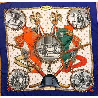 HERMÈS NAPOLÉON Silk scarf Philippe Ledoux 1985 For Sale
