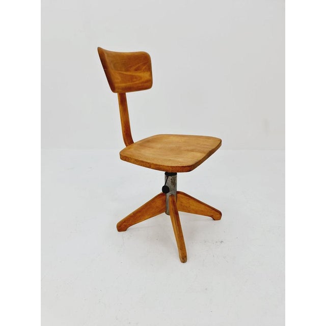Bauhaus Swivel Office Chair in Wood by Stollgiroflex, 1930s For Sale - Image 9 of 11