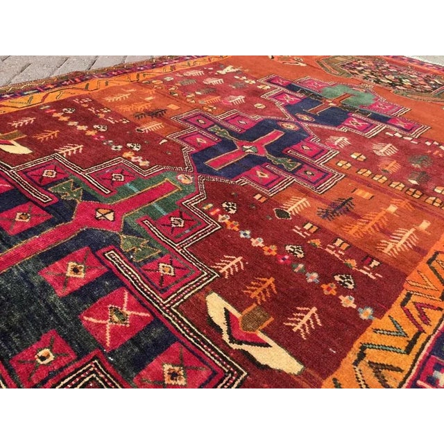 Burnt Orange Vintage Turkish Wide Rug Runner - 56" X 124" For Sale In Raleigh - Image 6 of 10