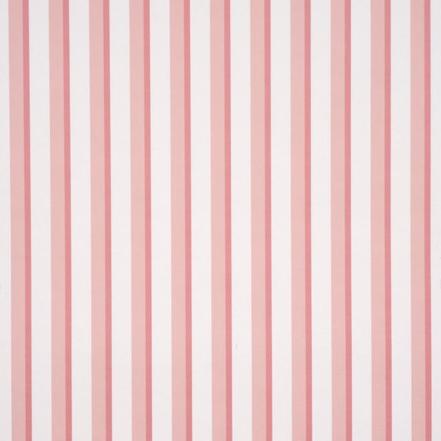 Sample - Schumacher Rigsby Stripe Wallcovering In Pink For Sale