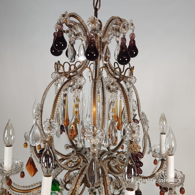 1980s Venetian Ended Fruit Chandelier For Sale - Image 5 of 11