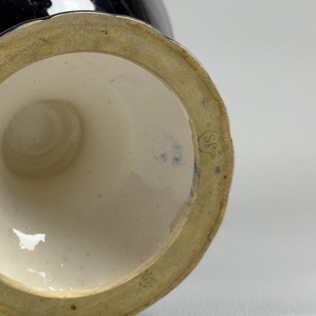 Black Antique Majolica Vase from Josef Strnact, 1890s For Sale - Image 8 of 16