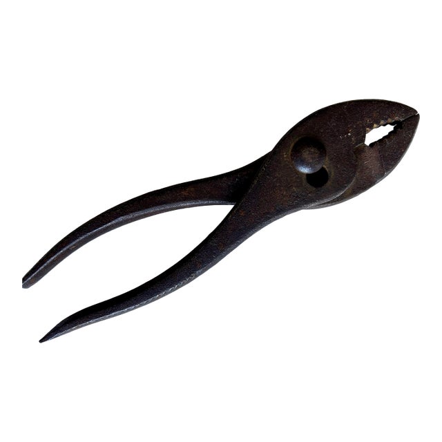 Antique Late 19th Century Forged Iron Specialty Pliers, Circa 1875-1895, Partial Ny Maker Stamp For Sale