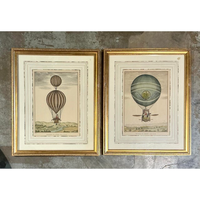 Vintage Framed Hot Air Balloon Prints - Pair For Sale - Image 12 of 12