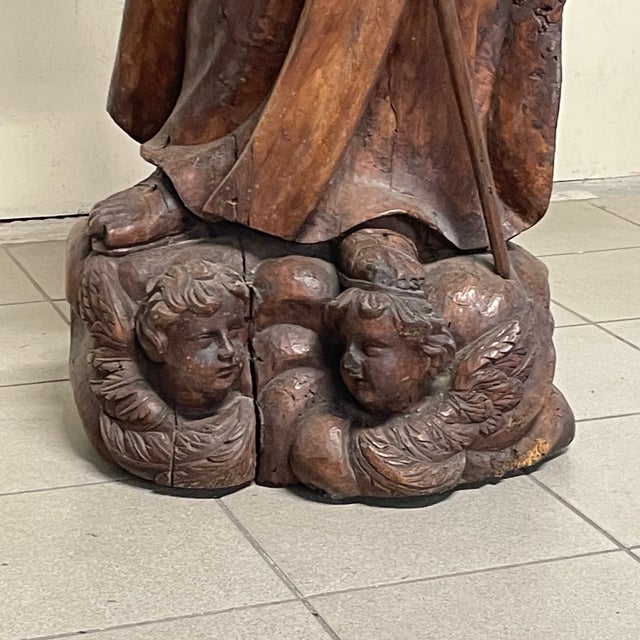 18th Century Baroque Wooden Sculpture of St. Francis of Assisi, Italy For Sale - Image 14 of 18