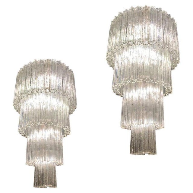 Italian Murano Glass Tronchi Chandeliers, 1990, Set of 2 For Sale - Image 10 of 10