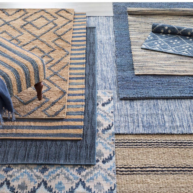 Dash & Albert Dash & Albert by Annie Selke Jute Ticking Indigo Woven Rug, 7' 6" x 9' 6" For Sale - Image 4 of 6