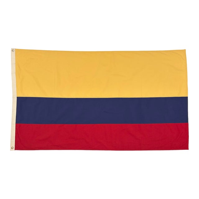 Vintage Cotton Sewn Flag of Colombia For Sale