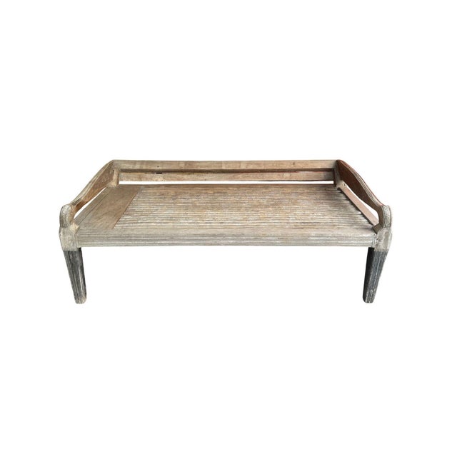 Brown Antique Javanese Daybed With Teak Frame and Bamboo C. 1900 For Sale - Image 8 of 12