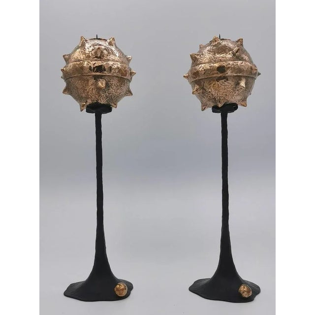 Small Primus Candlesticks by Emanuele Colombi, Set of 2 For Sale - Image 4 of 7