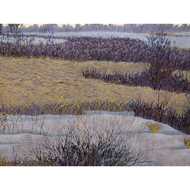 "Winter Sunset" by Gordon Mortensen Hand signed, titled, dated & numbered by the artist Limited Edition Reduction Woodcut...