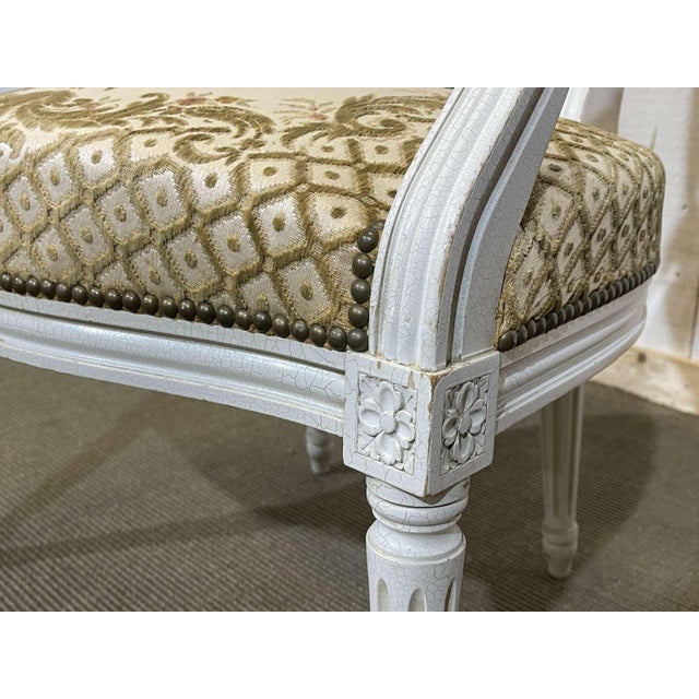 Cream Louis XVI Cabriolet Armchair, 1970s For Sale - Image 8 of 13