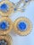 Vintage Alexis Kirk Style Faceted Blue Sunburst Necklace W/ Original Chain Set For Sale - Image 9 of 17