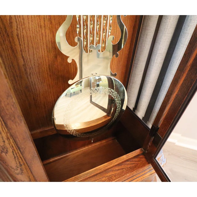 Late 20th Century Howard Miller "Charlemagne" Grandfather Clock, Model 610-361, Triple-Chime For Sale - Image 11 of 14