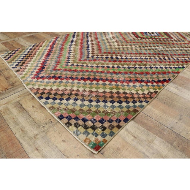 Textile Vintage Turkish Sivas Rug, 05'01 X 07'08 For Sale - Image 7 of 10