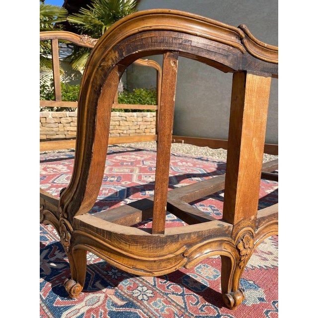 Louis XV Brown Wooden Bed For Sale - Image 6 of 12