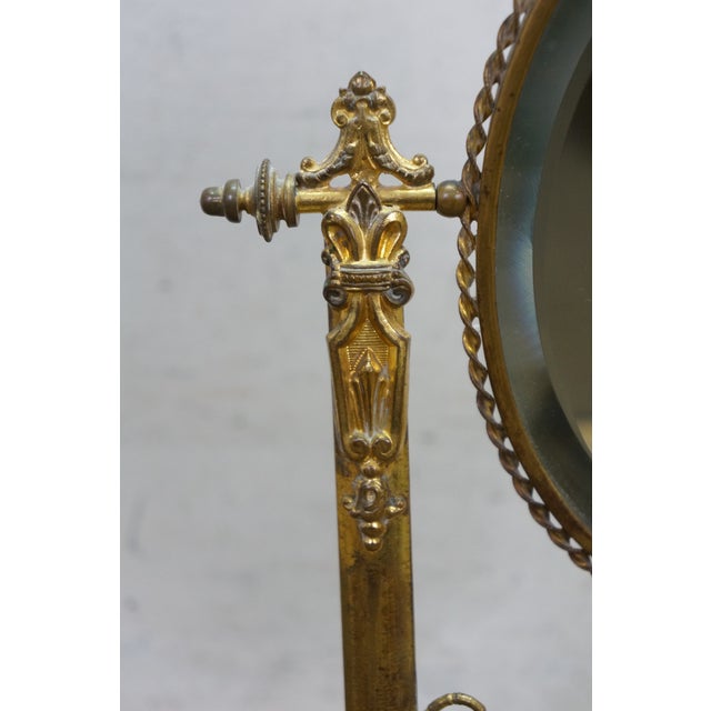 Antique French Napoleon III Neoclassical Gilt Bronze Vanity Mirror Watch Stand For Sale - Image 10 of 18