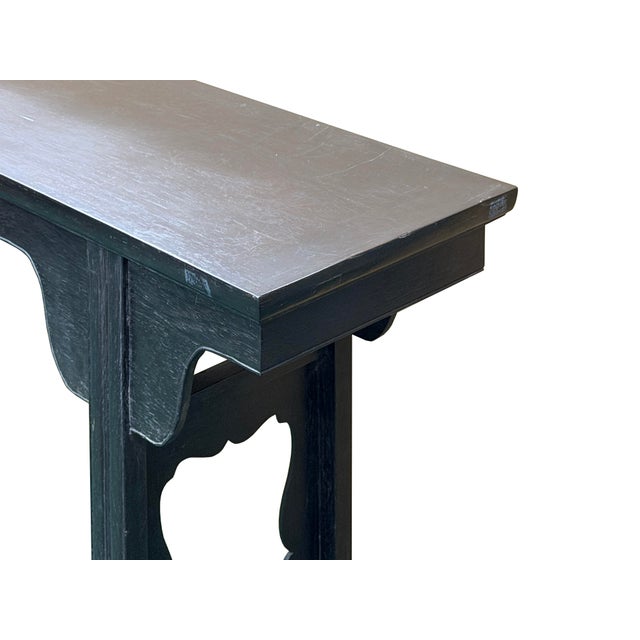Black Chinese Dark Brown Black Huali Rosewood Ming Style Altar Table For Sale - Image 8 of 11