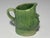 Antique Glazed Stoneware Face Creamer: Green Ceramic Girl For Sale - Image 4 of 10