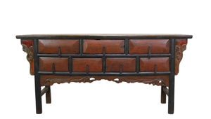 Antique Chinese 72" Long Apothecary Cabinet