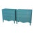 Hollywood Regency Green Painted 3-Drawer Chests Nightstands Credenza, a Pair For Sale
