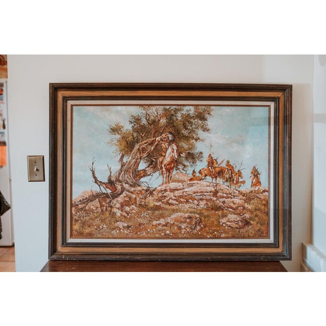 Rustic 1950s Original Rex Dawson Western Oil Painting For Sale - Image 3 of 8