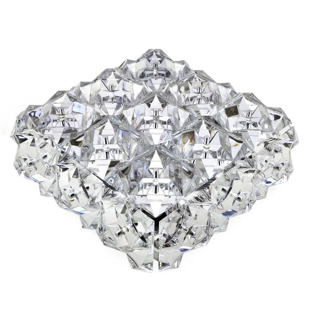 Mid-Century Modern Ceiling Lamp in Crystal & Chrome from Kinkeldey, 1970s For Sale - Image 6 of 11