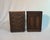 Vintage pair (set) of Mid Century Modern 1960s Pearl-Wick wastebaskets. Features heavy hard molded plastic with a carved...