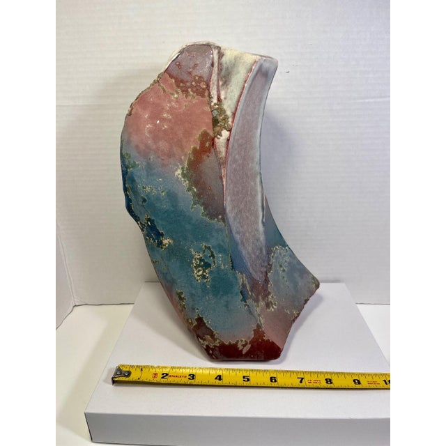 Ceramic Rare Tony Evans (1942-2009) Raku Pottery Vase Ancient Sands Signed, Certificate of Authenticity For Sale - Image 7 of 8