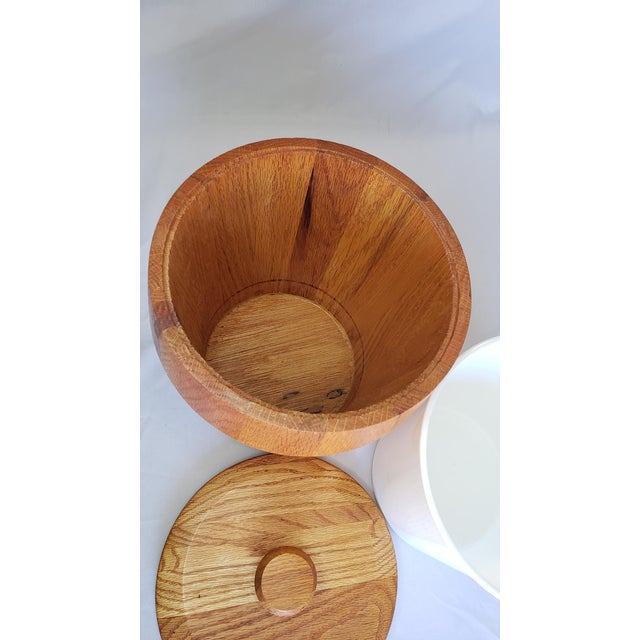 Wood Vintage Oak Ice Bucket For Sale - Image 7 of 7